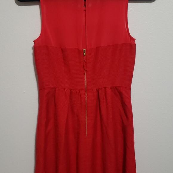 Anthropologie Maeve Lattice Neck Dress Red - Picture 7 of 10